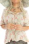 MAGNOLIA PEARL TOP 1276 Ana Lucia Layering Blouse Floral Cottage White Shirt New