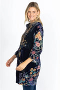 JOHNNY WAS BOUQUET BURNOUT GWENETH DRESS Floral Embroidery Black New