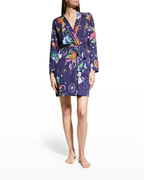 Johnny Was Pajamas Lounge Aurora Borealis Sleepwear Robe Orbit Purple XL NEW