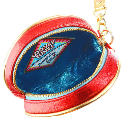 Irregular Choice Looney Tunes Laugh Out Loud Red Round Zip Wrist Bag Handbag New