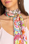 Johnny Was Silk Wild Garden Scarf Floral Pink Square Beige Tassel Scarves New