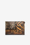 ROBERTO CAVALLI Metallic Tiger Teeth Pochette Leather Clutch Bag Animal Roar NEW Black