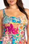 Johnny Was Barcelona One Piece Swimsuit Rash Guard Floral Red Blue Swimwear NEW