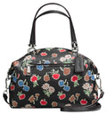 Coach Prairie Satchel Daisy Floral Black Handbag Bag Leather 37159 NEW