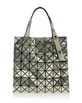 Bao Bao Issey Miyake Platinum Silver Handbag Metallic Rubber Tote Bag NEW