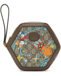 Gucci Disney x Donald Duck Duffly Boston Bag Beige Ebony Italy travel Leather NW