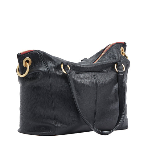 Hammitt Daniel Large Leather Tote Handbag Black Brushed Shoulder Strap Bag New