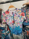 Johnny Was SUNRISE HANDKERCHIEF DRESS Blue Flower Swim Cocktail Wedding XL NEW RESORT LOUNGE