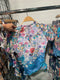 Johnny Was SUNRISE HANDKERCHIEF DRESS Blue Flower Swim Cocktail Wedding XL NEW RESORT LOUNGE