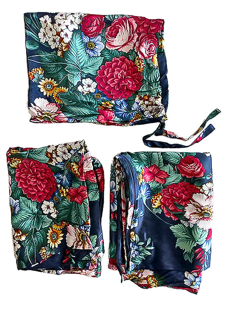 Johnny Was Decklyn Pillow Case Silk Owl Flower Zipper Orange Blue Home 2 pc NEW