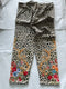 Johnny Was Animal Cheetah Puff Sleeve Shirt Red Blue Flowers Embroidery Top New