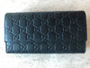 Gucci Signature Guccissima GG Black Fold Over Wallet Bag Box Purse Authentic New