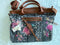 Johnny Was Viviana Dark Denim Weekender Bag Handbag Hobo Black Grey Denim New