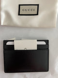 GUCCI GG Leather Black Snake Red Italy card Case Wallet Logo NEW