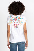 Johnny Was MARIPOSA RELAXED TEE WHITE Butterfly Shirt T NEW LARGE L
