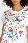 Johnny Was MARIPOSA RELAXED TEE WHITE  Butterfly Shirt T NEW XL EXTRA LARGE