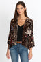 Johnny Was Penelope Velvet Bolero Leopard Embroidery Butterfly Jacket Black  NEW