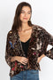 Johnny Was Penelope Velvet Bolero Leopard Embroidery Butterfly Jacket Black  NEW