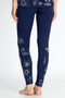 Johnny Was Noah Black Cotton Leggings Pant White Pants Legging Embroidery NEW