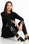 Johnny Was Legging Penelope Leggings Leopard Embroidery Floral Pants Medium NEW