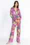 JOHNNY WAS LOUNG 2 PIECE LONG SLEEVE PANT PURPLE GOZA LONG PJ SET NEW XXL EXTRA EXTRA LARGE