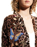 Johnny Was Penelope Velvet Bolero Leopard Embroidery Butterfly Jacket NEW
