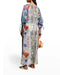 Johnny Was Sunrise Surf Swim Resort Cover Up Long Dress V Neck Flower Blue NEW