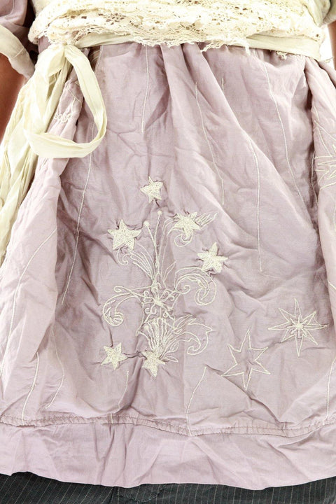 Magnolia Pearl 1036 Silk Francis Top Embroidery Pony Lavender Purple Shirt NEW