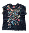 Johnny Was MARIPOSA RELAXED TEE Black Butterfly Shirt T NEW