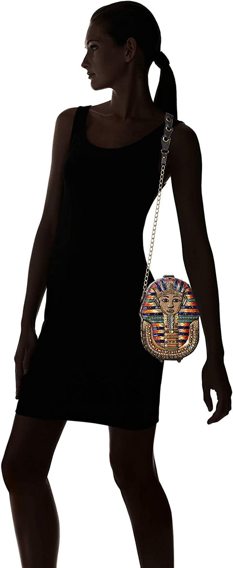 Mary Frances Tut Beaded Pharaoh Boy King Egypt Special Handbag Gold Black Bag New