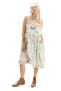 MAGNOLIA PEARL SLIP 149 Cotton Floral Bellisima Bird Purple White Dress New