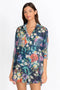 Johnny Was Sunrise Blue Flower Swim Resort PARIA SHIRT DRESS EXTRA EXTRA LARGE LARGE NEW XXL