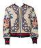 Paris Jacket Multi Color Long sleeve beaded Zip up Floral Flowers New