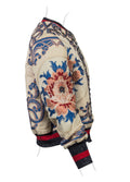 Paris Jacket Multi Color Long sleeve beaded Zip up Floral Flowers New