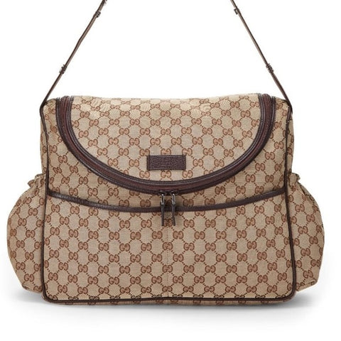 Gucci GG Supreme Canvas Diaper Bag Handbag Brown Authentic Baby NEW