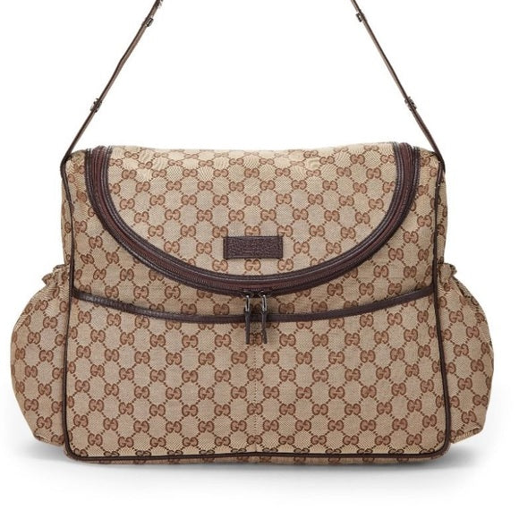 Versace Gucci GG Canvas Leather-Trim Diaper Bag, Brown Reviews 2023