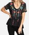 Johnny Was Cara Legging Black Embroidery Floral New