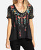 Johnny Was Cara Legging Black Embroidery Floral New