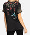 Johnny Was Cara Legging Black Embroidery Floral New
