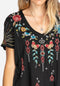 Johnny Was Cara Legging Black Embroidery Floral New