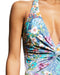 Johnny Was Blue Sady Twist-Front One-Piece Swimsuit Blue Sunrise Pariah NEW LARGE