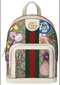 Gucci Ophidia Flora Beige White Leather Canvas Backpack Handbag Bag Italy NEW