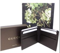 Gucci Black Leather GG Micro Box Men Mens Logo Bi Fold Wallet Italy Money NEW
