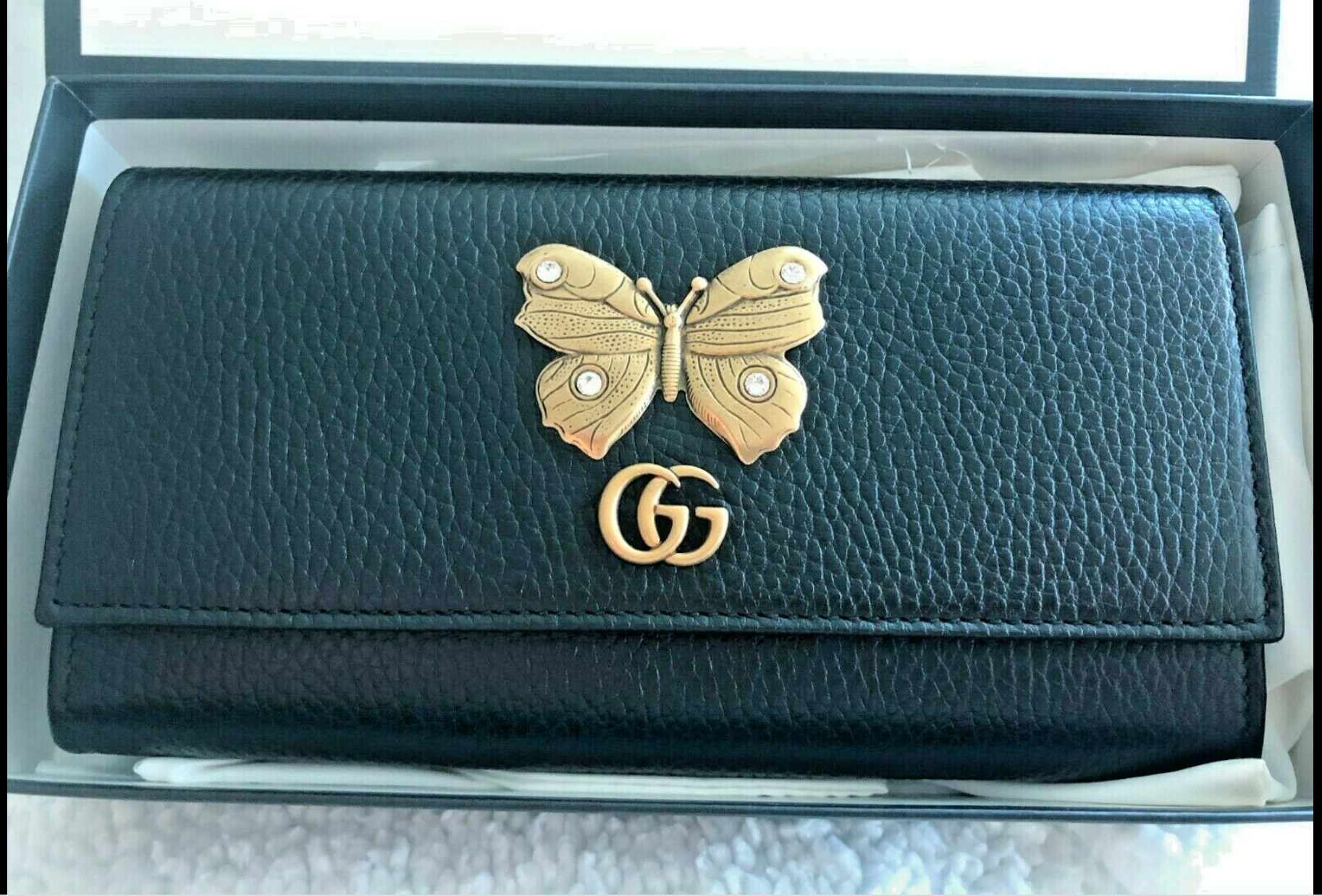 Gucci butterfly wallet black Clearance