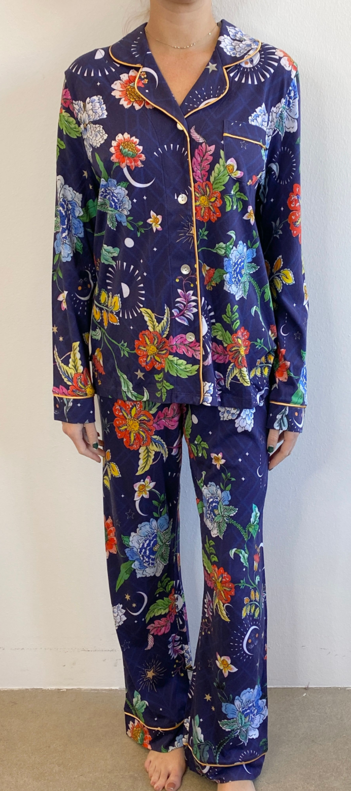 Johnny Was Pajamas Lounge AURORA BOREALIS Robe Orbit XL EXTRA LARGE Pu ...