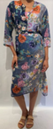 Johnny Was SUNRISE HANDKERCHIEF DRESS Blue Flower Swim Cocktail Wedding XL NEW RESORT LOUNGE