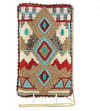 Mary Frances Turquoise Power Cell Phone Crossbody Pouch Bag Cream Red Beaded NEW