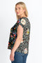 Johnny Was Short Sleeve Kashim Relaxed Floral Tee Black Floral Tee New