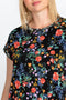 Johnny Was Short Sleeve Kashim Relaxed Floral Tee Black Floral Tee New
