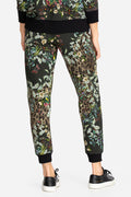 Johnny Was ASH BIRD LEOPARD FRENCH TERRY JOGGER Pant Pants Black NEW